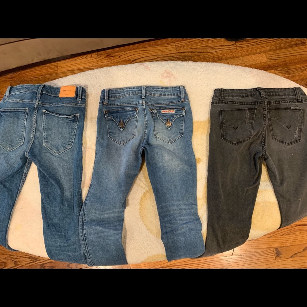 Three pair of girls jeans: 2 Hudson and 1 Zara